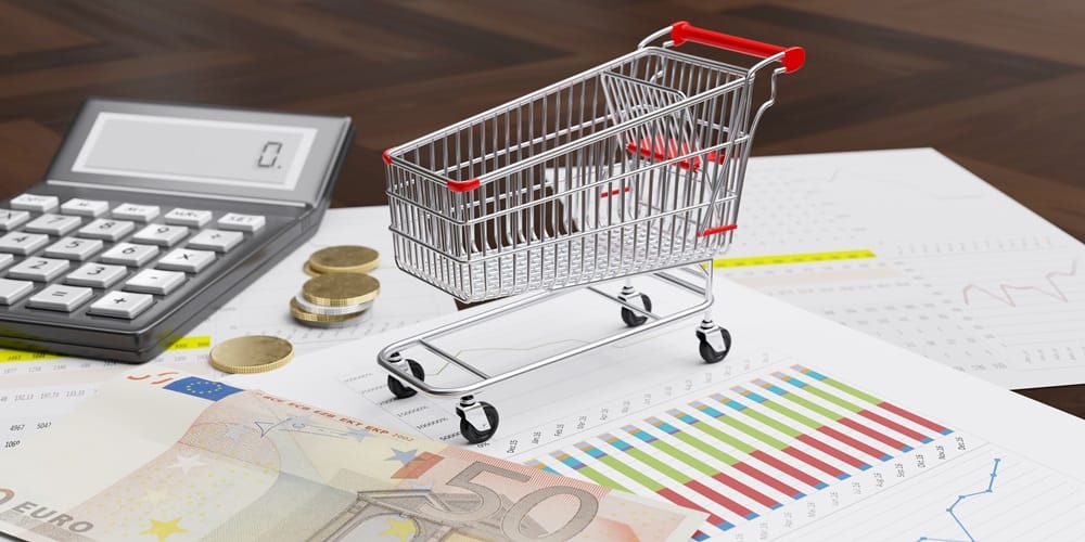 Shopping cart with euro