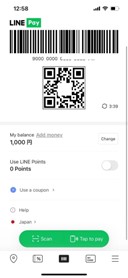 LINE pay QR code payment
