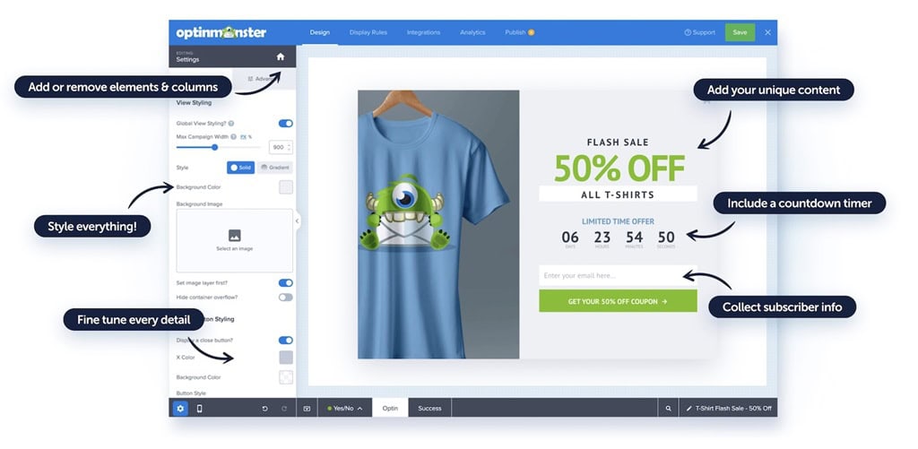 Screenshot of the OptinMonster plugin