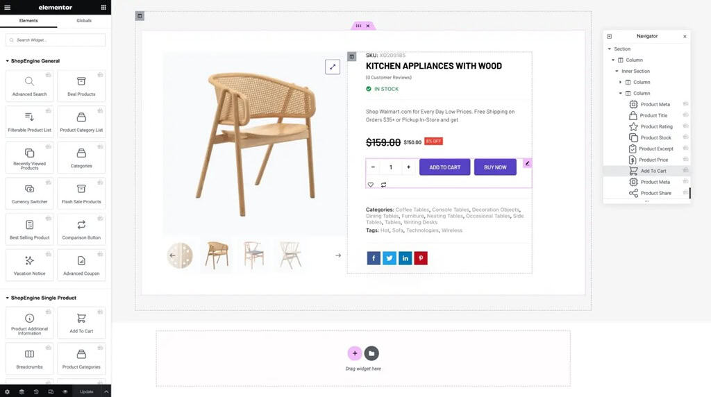Screenshot of the ShopEngine plugin