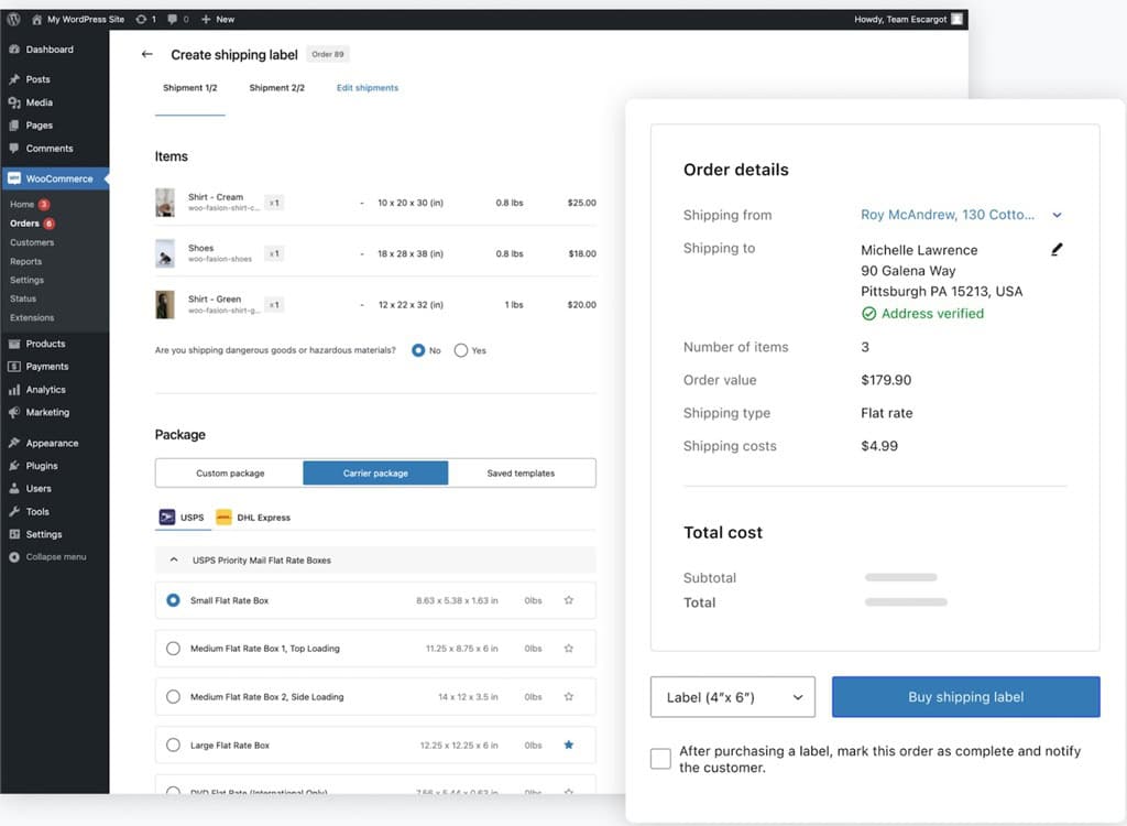 Screenshot of the WooCommerce Shipping plugin
