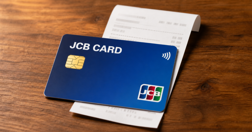 JCB card being used